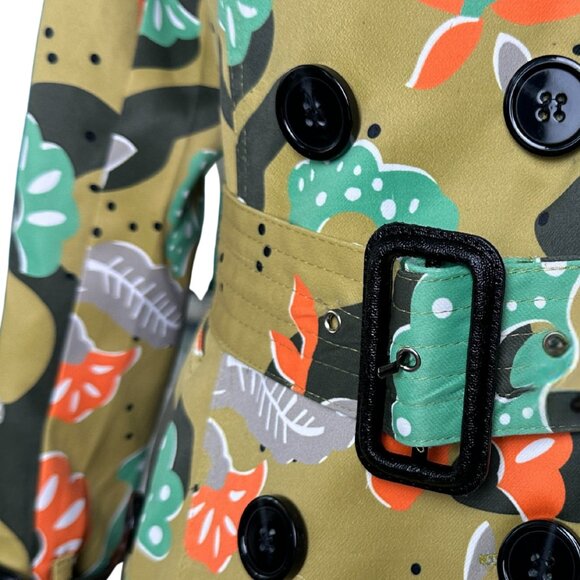 Belted Floral Trench coat Size:2 - Picture 5 of 8